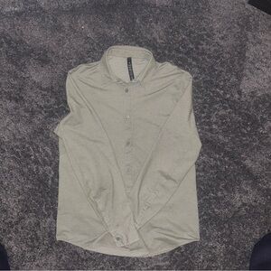 Lululemon Commission Shirt Mens S Smokey Green Long Sleeve Button Up Casual